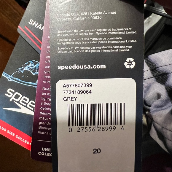 Gray speedo NEW never worn. Plus size swimsuit - Picture 1 of 3